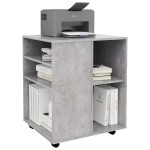vidaXL Dulap cu roți, gri beton, 60x53x72 cm, PAL vidaXL Dulap cu roți, gri beton, 60x53x72 cm, PAL