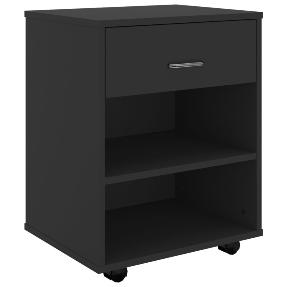 vidaXL Dulap cu roți, negru, 46x36x59 cm, PAL