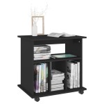 vidaXL Dulap cu roți, negru, 60x45x60 cm, PAL