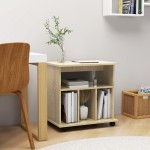 vidaXL Dulap cu roți, stejar sonoma, 60x45x60 cm, lemn prelucrat vidaXL Dulap cu roți, stejar sonoma, 60x45x60 cm, lemn prelucrat