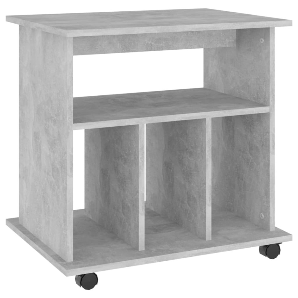 vidaXL Dulap cu roți, gri beton, 60x45x60 cm, PAL