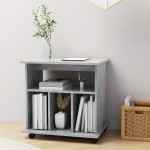 vidaXL Dulap cu roți, gri beton, 60x45x60 cm, PAL
