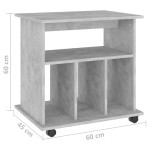 vidaXL Dulap cu roți, gri beton, 60x45x60 cm, PAL