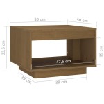 vidaXL Măsuță de cafea, maro miere, 50x50x33,5 cm, lemn masiv de pin vidaXL Măsuță de cafea, maro miere, 50x50x33,5 cm, lemn masiv de pin