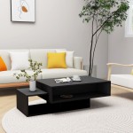 vidaXL Măsuță de cafea, negru, 105x55x32 cm, lemn prelucrat vidaXL Măsuță de cafea, negru, 105x55x32 cm, lemn prelucrat