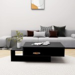 vidaXL Măsuță de cafea, negru, 105x55x32 cm, lemn prelucrat vidaXL Măsuță de cafea, negru, 105x55x32 cm, lemn prelucrat
