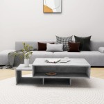 vidaXL Măsuță de cafea, gri beton, 105x55x32 cm, lemn prelucrat vidaXL Măsuță de cafea, gri beton, 105x55x32 cm, lemn prelucrat