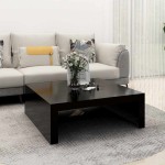 vidaXL Măsuță de cafea, negru, 100x100x35 cm, lemn prelucrat vidaXL Măsuță de cafea, negru, 100x100x35 cm, lemn prelucrat