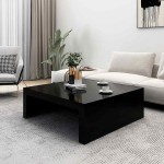 vidaXL Măsuță de cafea, negru, 100x100x35 cm, lemn prelucrat vidaXL Măsuță de cafea, negru, 100x100x35 cm, lemn prelucrat