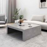 vidaXL Măsuță de cafea, gri beton, 100x100x35 cm, lemn prelucrat vidaXL Măsuță de cafea, gri beton, 100x100x35 cm, lemn prelucrat