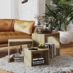 vidaXL Măsuțe suprapuse, 3 buc., stejar sonoma, PAL vidaXL Măsuțe suprapuse, 3 buc., stejar sonoma, PAL