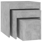 vidaXL Mese suprapuse, 3 buc., gri beton, lemn prelucrat vidaXL Mese suprapuse, 3 buc., gri beton, lemn prelucrat