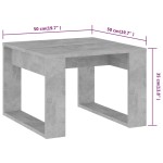 vidaXL Masă laterală, gri beton, 50x50x35 cm, PAL vidaXL Masă laterală, gri beton, 50x50x35 cm, PAL