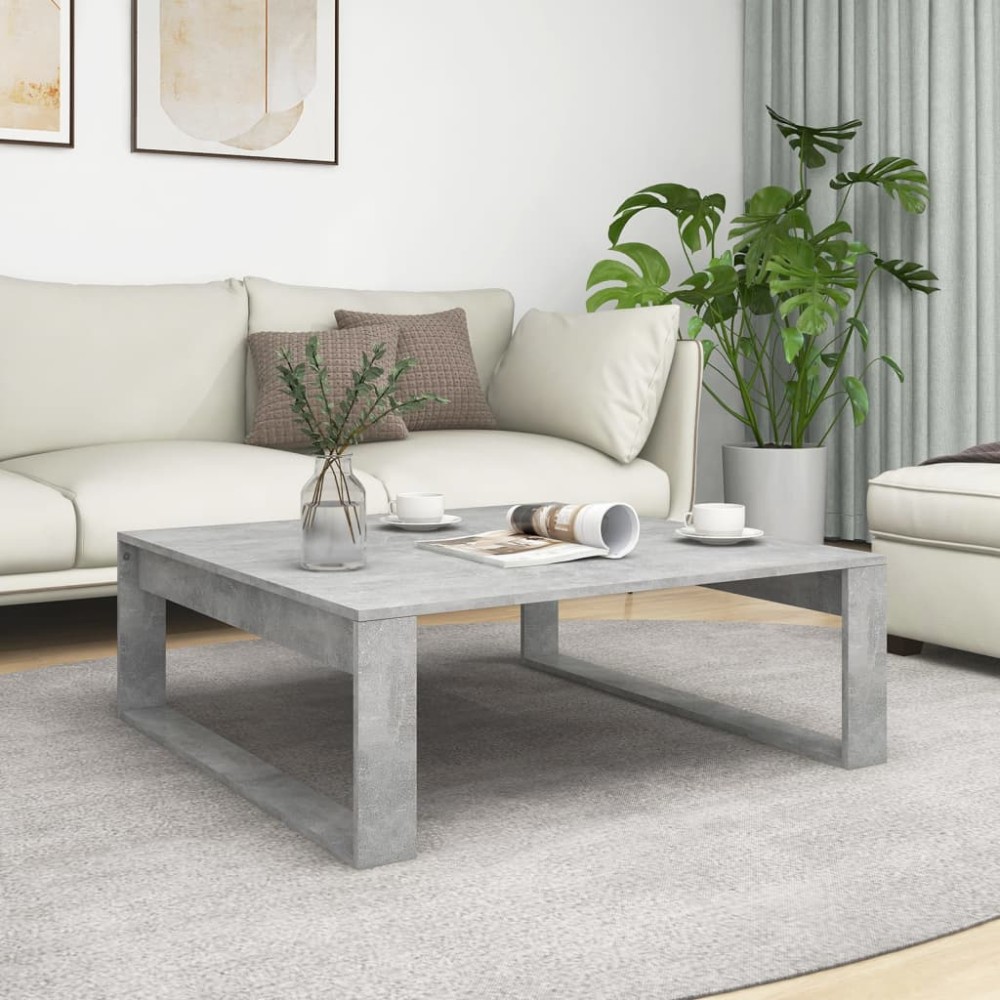 vidaXL Măsuță de cafea, gri beton, 100x100x35 cm, lemn prelucrat