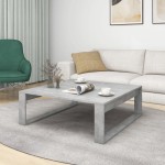 vidaXL Măsuță de cafea, gri beton, 100x100x35 cm, lemn prelucrat vidaXL Măsuță de cafea, gri beton, 100x100x35 cm, lemn prelucrat