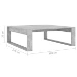 vidaXL Măsuță de cafea, gri beton, 100x100x35 cm, lemn prelucrat vidaXL Măsuță de cafea, gri beton, 100x100x35 cm, lemn prelucrat