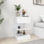 vidaXL Noptiere, 2 buc., alb, 40x35x65 cm, PAL vidaXL Noptiere, 2 buc., alb, 40x35x65 cm, PAL