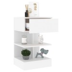 vidaXL Noptiere, 2 buc., alb, 40x35x65 cm, PAL vidaXL Noptiere, 2 buc., alb, 40x35x65 cm, PAL