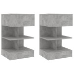vidaXL Noptiere, 2 buc., gri beton, 40x35x65 cm vidaXL Noptiere, 2 buc., gri beton, 40x35x65 cm