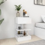 vidaXL Noptiere, 2 buc., alb extralucios, 40x35x65 cm vidaXL Noptiere, 2 buc., alb extralucios, 40x35x65 cm