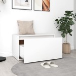 vidaXL Bancă de hol, alb, 80x40x45 cm, PAL vidaXL Bancă de hol, alb, 80x40x45 cm, PAL