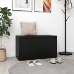 vidaXL Bancă de hol, negru, 80x40x45 cm, PAL vidaXL Bancă de hol, negru, 80x40x45 cm, PAL