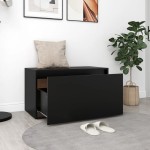 vidaXL Bancă de hol, negru, 80x40x45 cm, PAL vidaXL Bancă de hol, negru, 80x40x45 cm, PAL