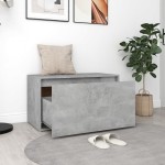 vidaXL Bancă de hol, gri beton, 80x40x45 cm, PAL vidaXL Bancă de hol, gri beton, 80x40x45 cm, PAL