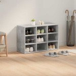 vidaXL Dulap pentru pantofi Gri beton 103x30x51 cm Lemn compozit vidaXL Dulap pentru pantofi Gri beton 103x30x51 cm Lemn compozit