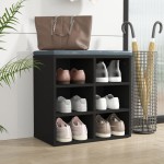 vidaXL Dulap de pantofi, negru, 52,5x30x50 cm vidaXL Dulap de pantofi, negru, 52,5x30x50 cm