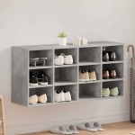 vidaXL Dulap pentru pantofi Gri beton 103x30x51 cm Lemn compozit vidaXL Dulap pentru pantofi Gri beton 103x30x51 cm Lemn compozit