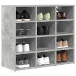 vidaXL Dulap pentru pantofi Gri beton 103x30x51 cm Lemn compozit