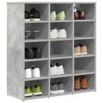 vidaXL Dulap pentru pantofi Gri beton 103x30x51 cm Lemn compozit
