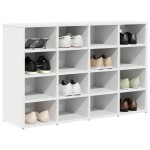 vidaXL Dulap pentru pantofi cu raft Alb 103x30x51 cm Lemn compozit