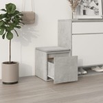vidaXL Cutie cu sertar, gri beton, 40,5x40x40 cm, lemn compozit vidaXL Cutie cu sertar, gri beton, 40,5x40x40 cm, lemn compozit