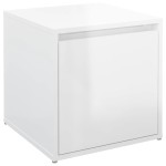 vidaXL Cutie cu sertar, alb extralucios, 40,5x40x40 cm, lemn compozit vidaXL Cutie cu sertar, alb extralucios, 40,5x40x40 cm, lemn compozit