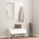 vidaXL Set de mobilier pentru hol, alb, lemn prelucrat