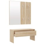 vidaXL Set de mobilier pentru hol, stejar sonoma, lemn prelucrat