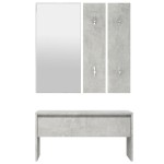 vidaXL Set de mobilier pentru hol, gri beton, lemn prelucrat