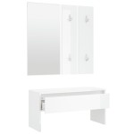 vidaXL Set de mobilier pentru hol, alb extralucios, lemn prelucrat