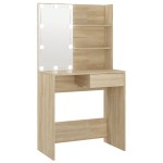 vidaXL Masă toaletă cu LED stejar sonoma 74,5x40x141 cm lemn prelucrat