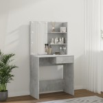 vidaXL Masă de toaletă cu LED, gri beton, 74,5x40x141 cm