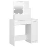 vidaXL Masă de toaletă cu LED, alb, 86,5x35x136 cm vidaXL Masă de toaletă cu LED, alb, 86,5x35x136 cm