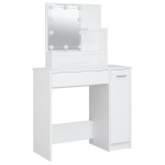 vidaXL Masă de toaletă cu LED, alb, 86,5x35x136 cm vidaXL Masă de toaletă cu LED, alb, 86,5x35x136 cm