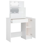 vidaXL Masă de toaletă cu LED, alb, 86,5x35x136 cm vidaXL Masă de toaletă cu LED, alb, 86,5x35x136 cm