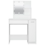 vidaXL Masă de toaletă cu LED, alb, 86,5x35x136 cm vidaXL Masă de toaletă cu LED, alb, 86,5x35x136 cm