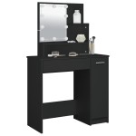 vidaXL Masă de toaletă cu LED, negru, 86,5x35x136 cm vidaXL Masă de toaletă cu LED, negru, 86,5x35x136 cm