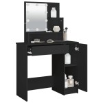vidaXL Masă de toaletă cu LED, negru, 86,5x35x136 cm vidaXL Masă de toaletă cu LED, negru, 86,5x35x136 cm