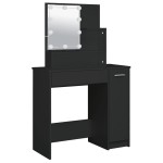 vidaXL Masă de toaletă cu LED, negru, 86,5x35x136 cm vidaXL Masă de toaletă cu LED, negru, 86,5x35x136 cm