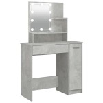 vidaXL Masă de toaletă cu LED, gri beton, 86,5x35x141 cm vidaXL Masă de toaletă cu LED, gri beton, 86,5x35x141 cm